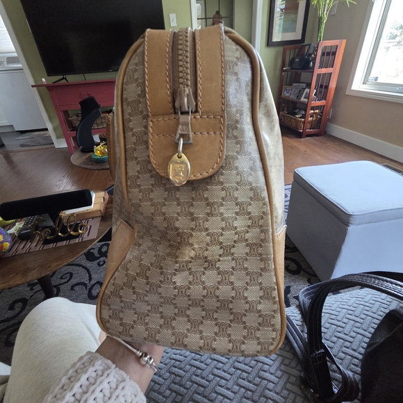 Celine Macadam Canvas and Leather Satchel Bag - Picture 4 of 11